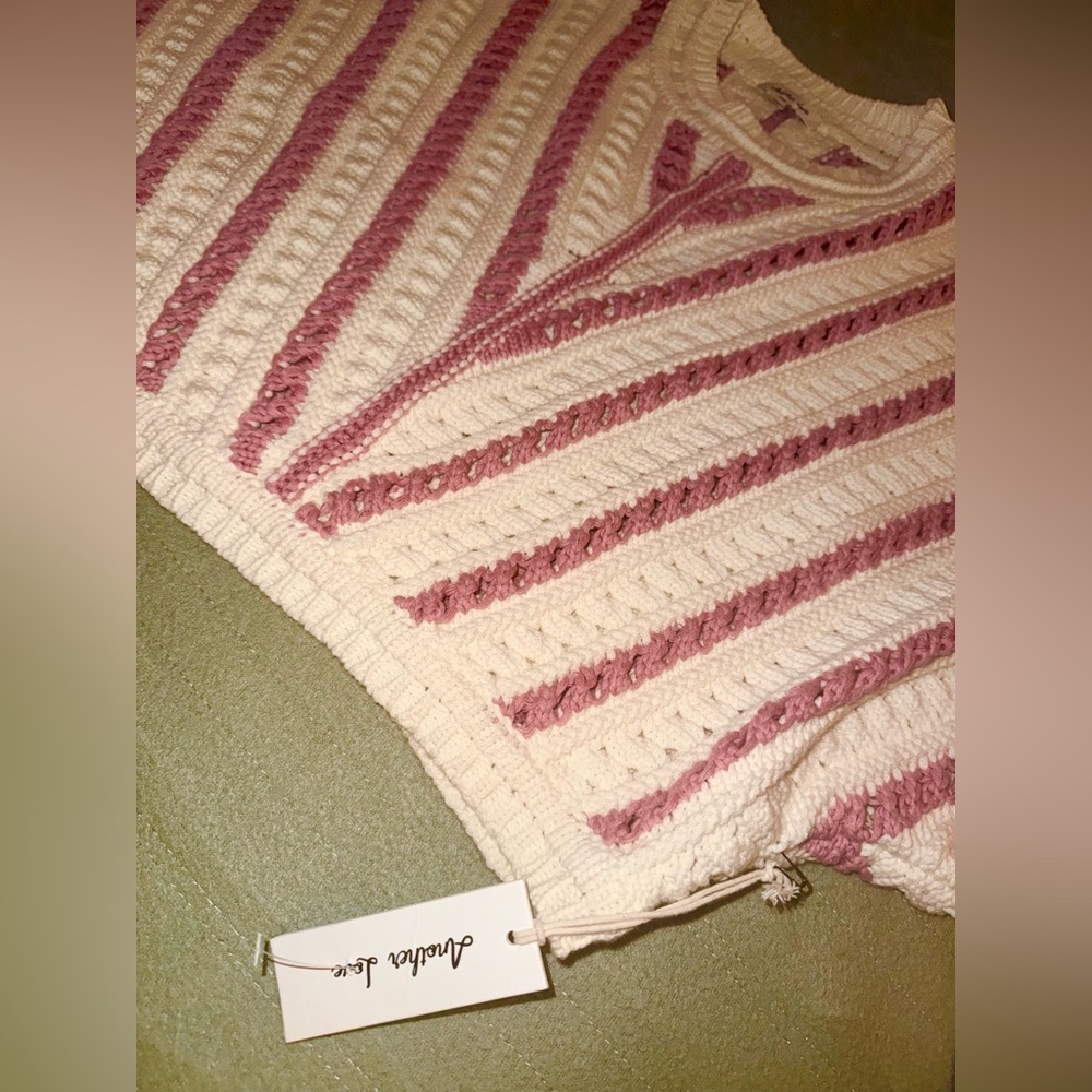HAVEN STRIPE SWEATER by Another Love in Cherry Cream ๐ Size Small NWT - Picture 8 of 16